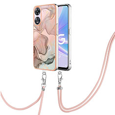 Handyhülle Silikon Hülle Gummi Schutzhülle Flexible Modisch Muster mit Schlüsselband Lanyard YB7 für Oppo A78 5G Plusfarbig