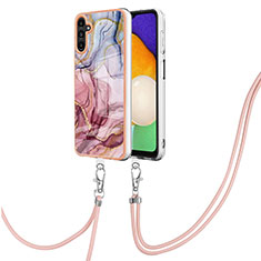 Handyhülle Silikon Hülle Gummi Schutzhülle Flexible Modisch Muster mit Schlüsselband Lanyard YB7 für Samsung Galaxy A13 5G Plusfarbig