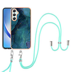 Handyhülle Silikon Hülle Gummi Schutzhülle Flexible Modisch Muster mit Schlüsselband Lanyard YB7 für Samsung Galaxy A25 5G Grün