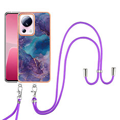 Handyhülle Silikon Hülle Gummi Schutzhülle Flexible Modisch Muster mit Schlüsselband Lanyard YB7 für Xiaomi Mi 12 Lite NE 5G Violett