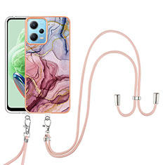 Handyhülle Silikon Hülle Gummi Schutzhülle Flexible Modisch Muster mit Schlüsselband Lanyard YB7 für Xiaomi Redmi Note 12 5G Plusfarbig