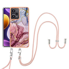 Handyhülle Silikon Hülle Gummi Schutzhülle Flexible Modisch Muster mit Schlüsselband Lanyard YB7 für Xiaomi Redmi Note 12 Turbo 5G Plusfarbig