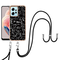 Handyhülle Silikon Hülle Gummi Schutzhülle Flexible Modisch Muster mit Schlüsselband Lanyard YB8 für Xiaomi Redmi Note 12 4G Plusfarbig