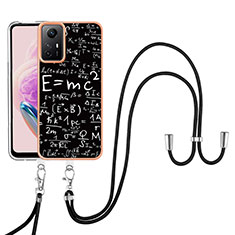 Handyhülle Silikon Hülle Gummi Schutzhülle Flexible Modisch Muster mit Schlüsselband Lanyard YB8 für Xiaomi Redmi Note 12S Plusfarbig