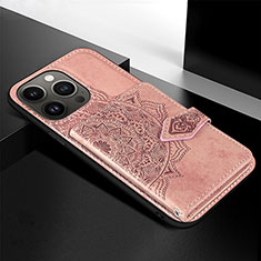 Handyhülle Silikon Hülle Gummi Schutzhülle Flexible Modisch Muster S02 für Apple iPhone 13 Pro Max Rosegold