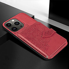 Handyhülle Silikon Hülle Gummi Schutzhülle Flexible Modisch Muster S02 für Apple iPhone 14 Pro Rot