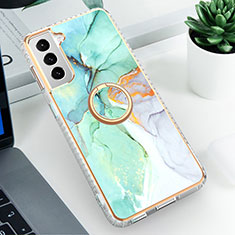 Handyhülle Silikon Hülle Gummi Schutzhülle Flexible Modisch Muster S02 für Samsung Galaxy S21 Plus 5G Grün