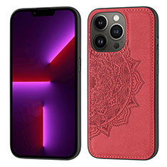 Handyhülle Silikon Hülle Gummi Schutzhülle Flexible Modisch Muster S04 für Apple iPhone 13 Pro Rot