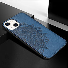 Handyhülle Silikon Hülle Gummi Schutzhülle Flexible Modisch Muster S05 für Apple iPhone 13 Blau