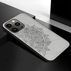 Handyhülle Silikon Hülle Gummi Schutzhülle Flexible Modisch Muster S05 für Apple iPhone 13 Pro Grau