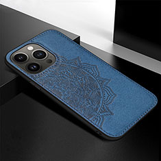 Handyhülle Silikon Hülle Gummi Schutzhülle Flexible Modisch Muster S05 für Apple iPhone 13 Pro Max Blau
