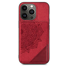 Handyhülle Silikon Hülle Gummi Schutzhülle Flexible Modisch Muster S06 für Apple iPhone 14 Pro Max Rot