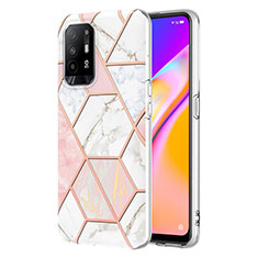 Handyhülle Silikon Hülle Gummi Schutzhülle Flexible Modisch Muster Y01B für Oppo A94 5G Rosa