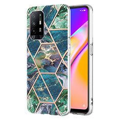 Handyhülle Silikon Hülle Gummi Schutzhülle Flexible Modisch Muster Y01B für Oppo F19 Pro+ Plus 5G Nachtgrün