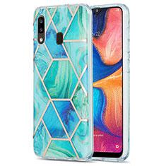 Handyhülle Silikon Hülle Gummi Schutzhülle Flexible Modisch Muster Y01B für Samsung Galaxy A30 Grün