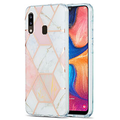 Handyhülle Silikon Hülle Gummi Schutzhülle Flexible Modisch Muster Y01B für Samsung Galaxy A30 Rosa