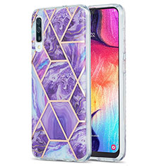 Handyhülle Silikon Hülle Gummi Schutzhülle Flexible Modisch Muster Y01B für Samsung Galaxy A30S Violett