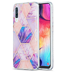 Handyhülle Silikon Hülle Gummi Schutzhülle Flexible Modisch Muster Y01B für Samsung Galaxy A50S Helles Lila