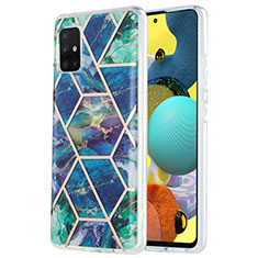Handyhülle Silikon Hülle Gummi Schutzhülle Flexible Modisch Muster Y01B für Samsung Galaxy A51 5G Nachtgrün