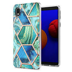 Handyhülle Silikon Hülle Gummi Schutzhülle Flexible Modisch Muster Y01B für Samsung Galaxy M01 Core Minzgrün
