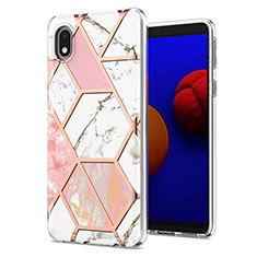 Handyhülle Silikon Hülle Gummi Schutzhülle Flexible Modisch Muster Y01B für Samsung Galaxy M01 Core Rosa