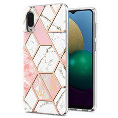 Handyhülle Silikon Hülle Gummi Schutzhülle Flexible Modisch Muster Y01B für Samsung Galaxy M02 Rosa