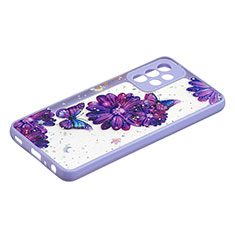 Handyhülle Silikon Hülle Gummi Schutzhülle Flexible Modisch Muster Y01X für Samsung Galaxy A52 5G Violett