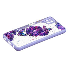 Handyhülle Silikon Hülle Gummi Schutzhülle Flexible Modisch Muster Y01X für Samsung Galaxy M12 Violett