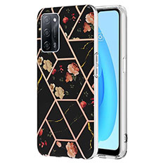 Handyhülle Silikon Hülle Gummi Schutzhülle Flexible Modisch Muster Y02B für Oppo A53s 5G Schwarz