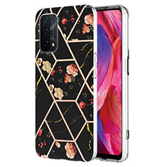 Handyhülle Silikon Hülle Gummi Schutzhülle Flexible Modisch Muster Y02B für Oppo A54 5G Schwarz