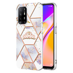 Handyhülle Silikon Hülle Gummi Schutzhülle Flexible Modisch Muster Y02B für Oppo A94 5G Grau