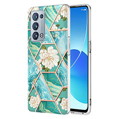 Handyhülle Silikon Hülle Gummi Schutzhülle Flexible Modisch Muster Y02B für Oppo Reno6 Pro 5G Grün