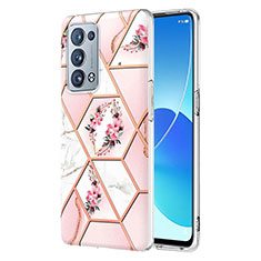 Handyhülle Silikon Hülle Gummi Schutzhülle Flexible Modisch Muster Y02B für Oppo Reno6 Pro 5G Rosa