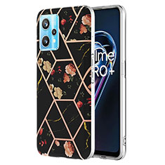 Handyhülle Silikon Hülle Gummi Schutzhülle Flexible Modisch Muster Y02B für Realme 9 Pro+ Plus 5G Schwarz