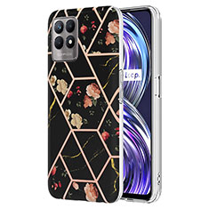 Handyhülle Silikon Hülle Gummi Schutzhülle Flexible Modisch Muster Y02B für Realme Narzo 50 4G Schwarz