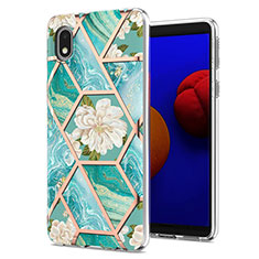 Handyhülle Silikon Hülle Gummi Schutzhülle Flexible Modisch Muster Y02B für Samsung Galaxy A01 Core Grün