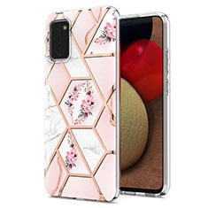 Handyhülle Silikon Hülle Gummi Schutzhülle Flexible Modisch Muster Y02B für Samsung Galaxy A03s Rosa