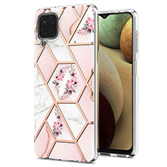 Handyhülle Silikon Hülle Gummi Schutzhülle Flexible Modisch Muster Y02B für Samsung Galaxy A12 Rosa