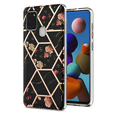 Handyhülle Silikon Hülle Gummi Schutzhülle Flexible Modisch Muster Y02B für Samsung Galaxy A21s Schwarz