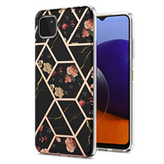Handyhülle Silikon Hülle Gummi Schutzhülle Flexible Modisch Muster Y02B für Samsung Galaxy A22 5G Schwarz
