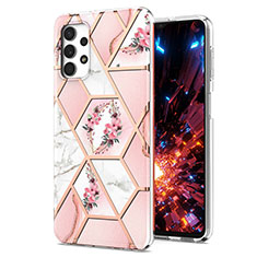 Handyhülle Silikon Hülle Gummi Schutzhülle Flexible Modisch Muster Y02B für Samsung Galaxy A32 4G Rosa