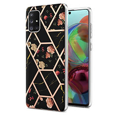Handyhülle Silikon Hülle Gummi Schutzhülle Flexible Modisch Muster Y02B für Samsung Galaxy A71 5G Schwarz