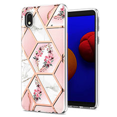 Handyhülle Silikon Hülle Gummi Schutzhülle Flexible Modisch Muster Y02B für Samsung Galaxy M01 Core Rosa