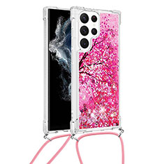 Handyhülle Silikon Hülle Gummi Schutzhülle Flexible Modisch Muster Y02B für Samsung Galaxy S23 Ultra 5G Pink