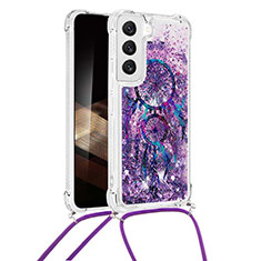 Handyhülle Silikon Hülle Gummi Schutzhülle Flexible Modisch Muster Y02B für Samsung Galaxy S24 5G Violett