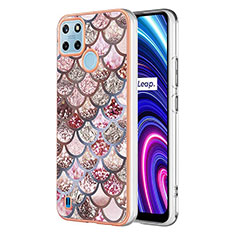 Handyhülle Silikon Hülle Gummi Schutzhülle Flexible Modisch Muster Y03B für Realme C21Y Braun