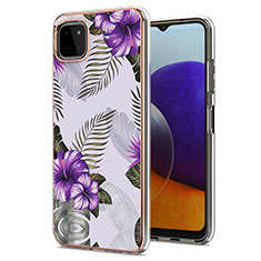 Handyhülle Silikon Hülle Gummi Schutzhülle Flexible Modisch Muster Y03B für Samsung Galaxy A22 5G Violett