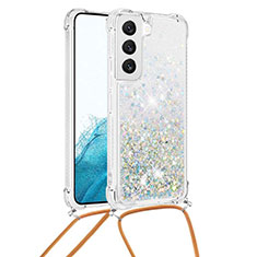 Handyhülle Silikon Hülle Gummi Schutzhülle Flexible Modisch Muster Y03B für Samsung Galaxy S21 Plus 5G Silber