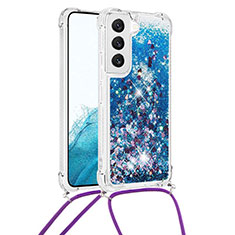 Handyhülle Silikon Hülle Gummi Schutzhülle Flexible Modisch Muster Y03B für Samsung Galaxy S22 Plus 5G Blau