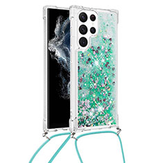 Handyhülle Silikon Hülle Gummi Schutzhülle Flexible Modisch Muster Y03B für Samsung Galaxy S22 Ultra 5G Grün